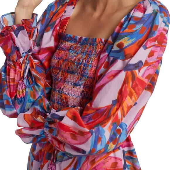 FARM RIO Colorful Bananas Puff Sleeve Maxi Dress - Picture 3 of 10